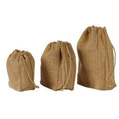 NATURAL JUTE LARGE 100% ECO DRAWSTRING POUCH