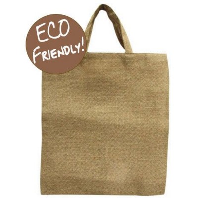 NATURAL JUTE SUSTAINABLE FULLY BIO-DEGRADABLE ECO SHOPPER TOTE BAG