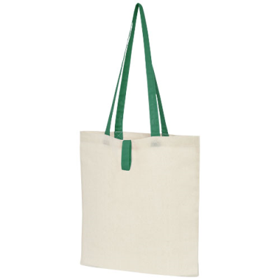 NEVADA 100 G & M² COTTON FOLDING TOTE BAG 7L in Natural & Green