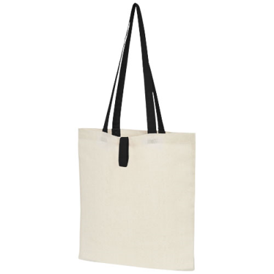 NEVADA 100 G & M² COTTON FOLDING TOTE BAG 7L in Natural & Solid Black