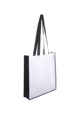 NON WOVEN BAG with Colour Gusset in Black