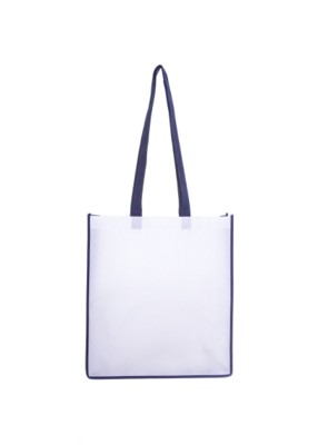 NON WOVEN BAG with Colour Gusset in Navy