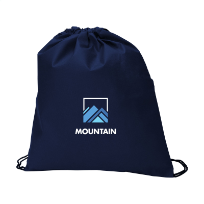 NON-WOVEN PROMOBAG GRS RPET BACKPACK RUCKSACK in Navy