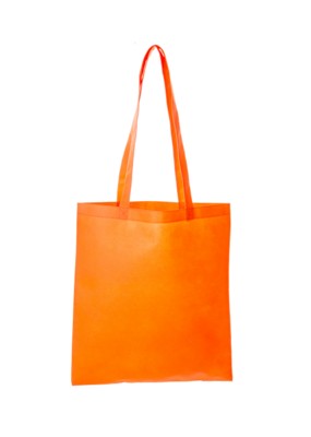 NON WOVEN SHOPPER TOTE BAG with Long Handles in Orange
