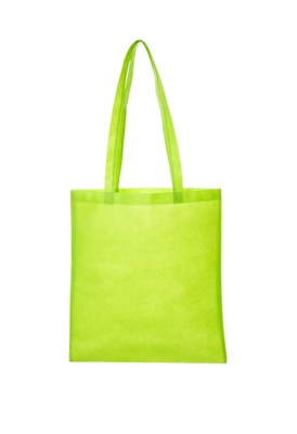 NON WOVEN SHOPPER TOTE BAG with Long Handles in Pale Green