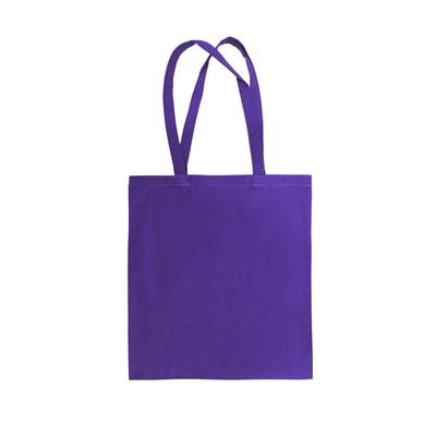 NYOKA PURPLE 8OZ DYED CANVAS ECO SHOPPER TOTE BAG with Long Handles