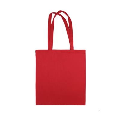 NYOKA RED 8OZ DYED CANVAS ECO SHOPPER TOTE BAG with Long Handles