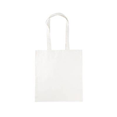 NYOKA WHITE 8OZ DYED CANVAS ECO SHOPPER TOTE BAG with Long Handles