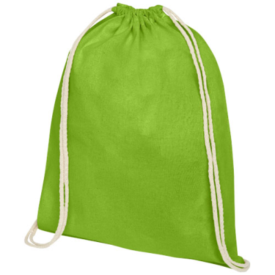 OREGON 100 G & M² COTTON DRAWSTRING BAG 5L in Lime