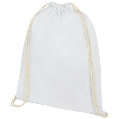 OREGON 100 G & M² COTTON DRAWSTRING BAG 5L in White