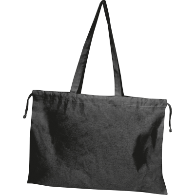 ORGANIC COTTON BAG (GOTS) with Fastener in Black