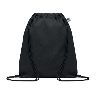 ORGANIC COTTON DRAWSTRING BAG in Black