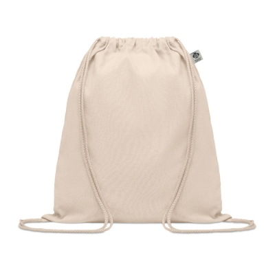 ORGANIC COTTON DRAWSTRING BAG in Brown