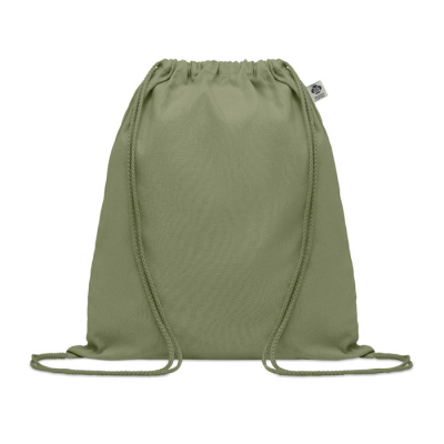 ORGANIC COTTON DRAWSTRING BAG in Green