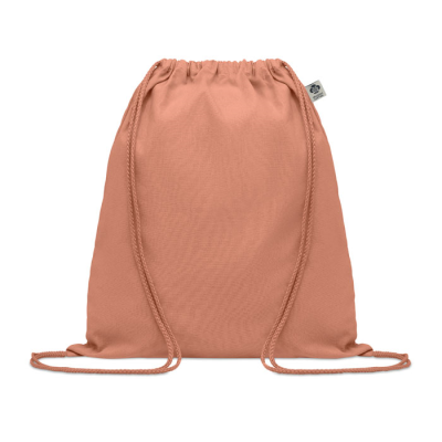 ORGANIC COTTON DRAWSTRING BAG in Orange