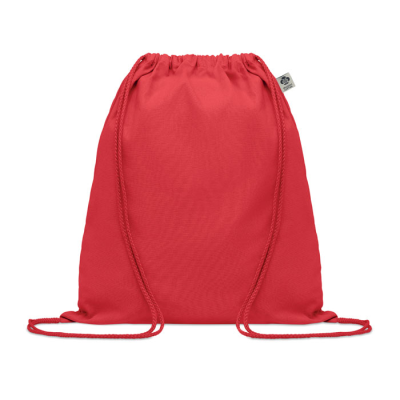 ORGANIC COTTON DRAWSTRING BAG in Red