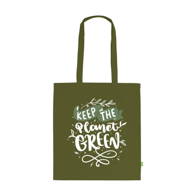 ORGANIC COTTON SHOPPER (140 G & M²) BAG in Olivegreen