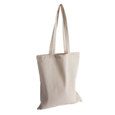 ORGANIC INVINCIBLE LONG HANDLE COLOUR COTTON SHOPPER TOTE BAG in Natural Colour