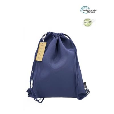 PANZI NAVY ECO DRAWSTRING 5OZ BAG MADE FROM 100% RECYCLED PLASTIC BOTTLES (RPET)