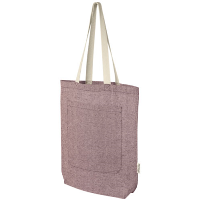 PHEEBS 150 G & M² RECYCLED COTTON TOTE BAG with Front Pocket 9L in Heather Maroon