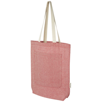 PHEEBS 150 G & M² RECYCLED COTTON TOTE BAG with Front Pocket 9L in Heather Red