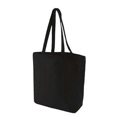 POFU FC BLACK 100% CANVAS ECO SHOPPER 10OZ TOTE BAG with Full Gusset & Long Handles