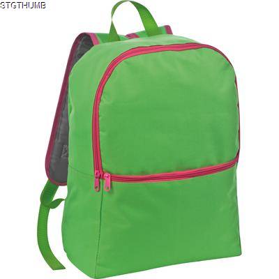 POLYESTER BACKPACK RUCKSACK in Apple Green