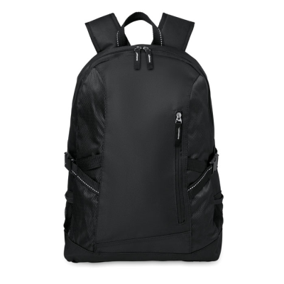 POLYESTER LAPTOP BACKPACK RUCKSACK in Black