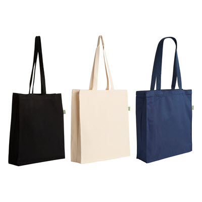 PREMIUM 10OZ COLOUR COTTON CANVAS TOTE BAG in Black-navy