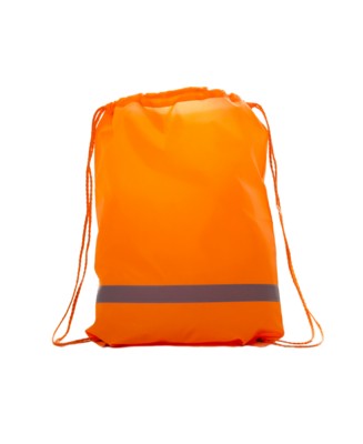 PREMIUM REFLECTIVE BACKPACK RUCKSACK 210D with Reflective Strip in Orange