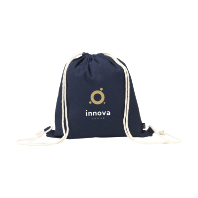 PROMOCOLOUR GRS RECYCLED COTTON BACKPACK RUCKSACK (150 G & M²) in Navy