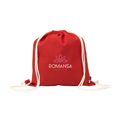 PROMOCOLOUR GRS RECYCLED COTTON BACKPACK RUCKSACK (150 G & M²) in Red