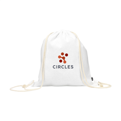 PROMOCOLOUR GRS RECYCLED COTTON BACKPACK RUCKSACK (150 G & M²) in White