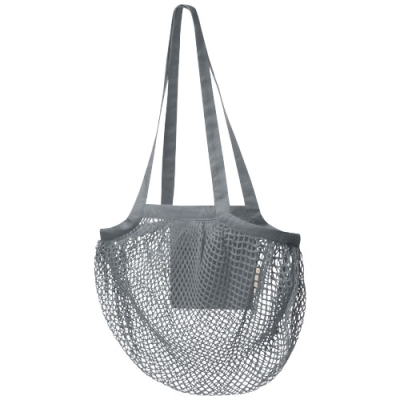 PUNE 100 G & M² GOTS ORGANIC MESH COTTON TOTE BAG 6L in Grey