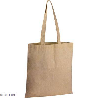 RECYCLED COTTON BAG with Long Handles in White