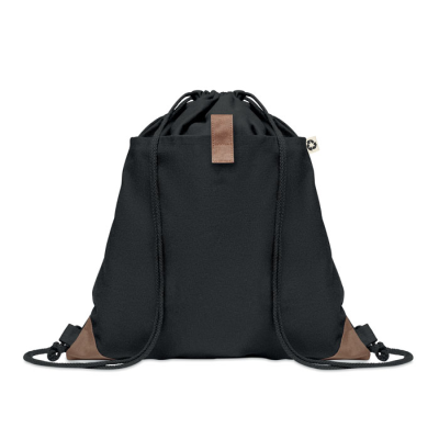 RECYCLED COTTON DRAWSTRING BAG in Black