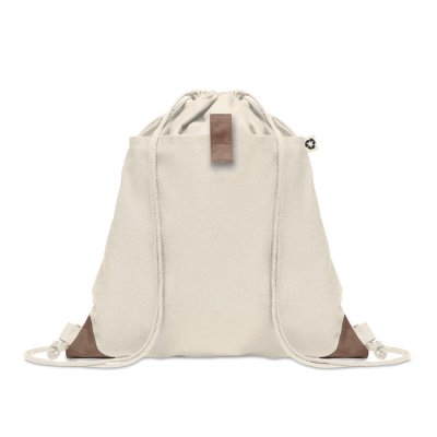 RECYCLED COTTON DRAWSTRING BAG in Brown