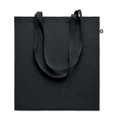 RECYCLED COTTON SHOPPER TOTE BAG in Black