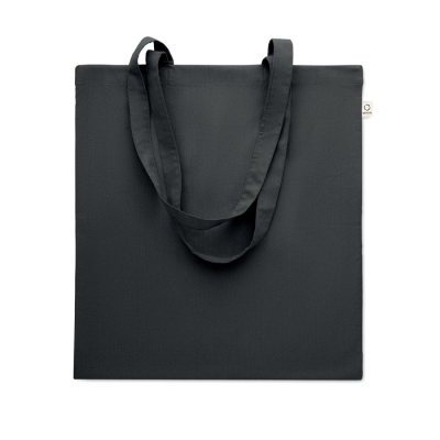 RECYCLED COTTON SHOPPER TOTE BAG in Black