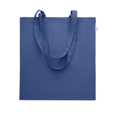 RECYCLED COTTON SHOPPER TOTE BAG in Blue