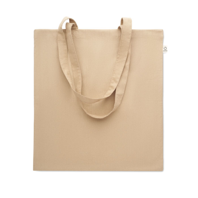 RECYCLED COTTON SHOPPER TOTE BAG in Brown