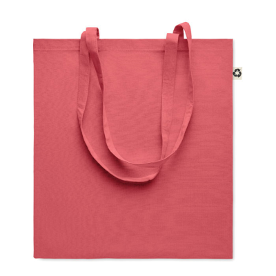 RECYCLED COTTON SHOPPER TOTE BAG in Red