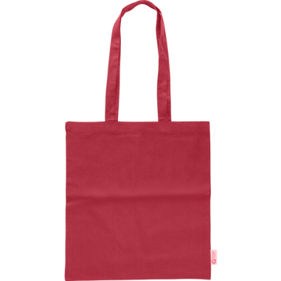 RECYCLED COTTON SHOPPER TOTE BAG in Red