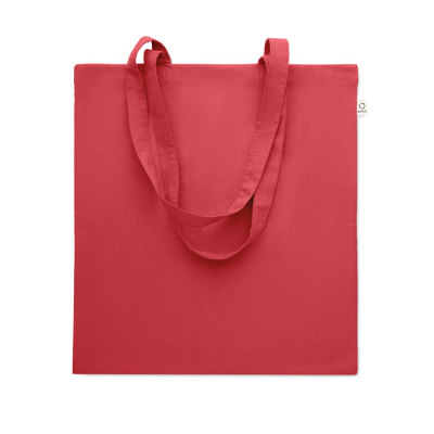 RECYCLED COTTON SHOPPER TOTE BAG in Red