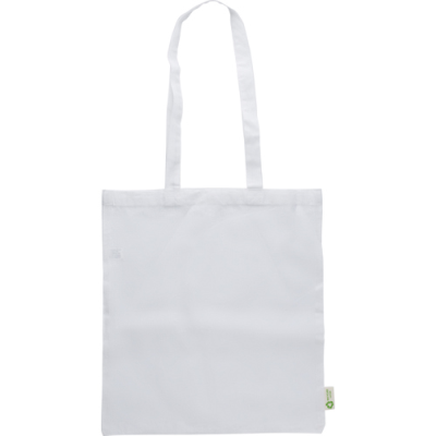 RECYCLED COTTON SHOPPER TOTE BAG in White