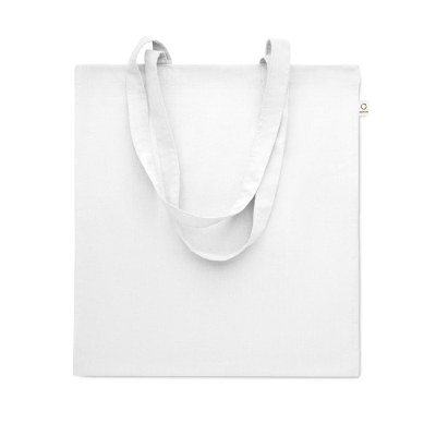 RECYCLED COTTON SHOPPER TOTE BAG in White