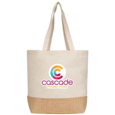 RIO COLLECTION - 140 GSM RECYCLED COTTON AND JUTE SHOPPER TOTE BAG