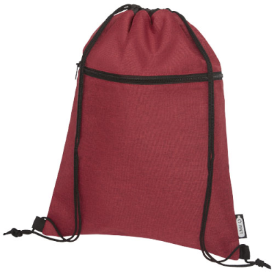 ROSS RPET DRAWSTRING BAG 5L in Heather Dark Red