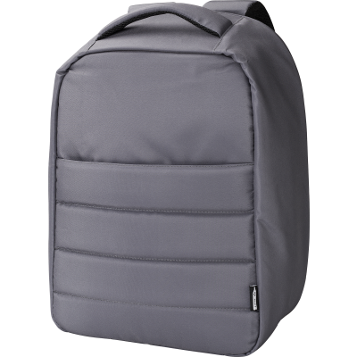 RPET ANTI-THEFT LAPTOP BACKPACK RUCKSACK in Grey