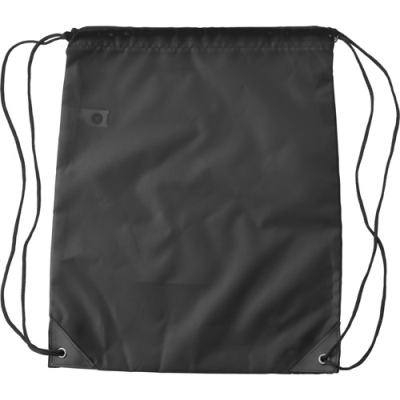 RPET DRAWSTRING BACKPACK RUCKSACK in Black